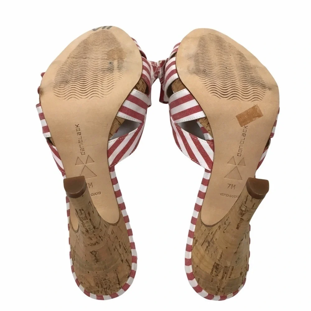 DANIBLACK Bow Heels Striped Patriotic Preppy Minnie Mouse Pinup Style Size 7